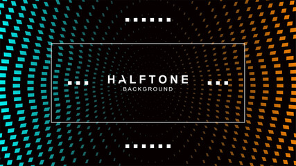 Halftone background with frame, vector design
