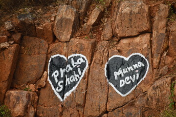 Graffiti on Indian rocks