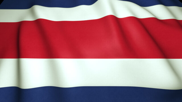 Waving realistic Costa Rica flag on background, 3d illustration