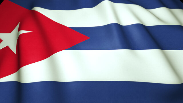 Waving realistic Cuba flag on background, 3d illustration