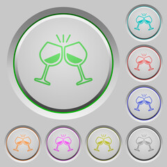 Toasting with wine push buttons