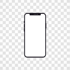 Realistic model smartphone with transparent screen. Vector illustration