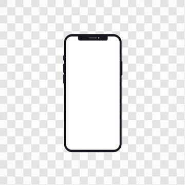 Realistic model smartphone with transparent screen. Vector illustration
