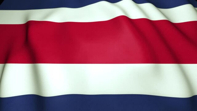 Waving realistic Costa Rica  flag in 4K, loop animation