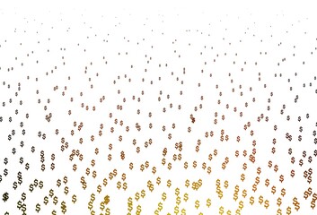 Dark Yellow, Orange vector pattern with Dollar.