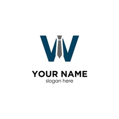 letter w business logo with tie