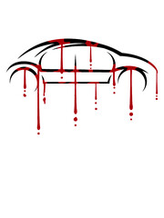 Blut Graffiti Auto Tropfen Abstrakt Logo Design Führerschein fahren Fahrschule Clipart Cool 