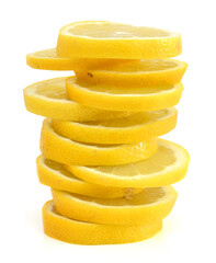 Naklejka na ściany i meble Fresh ripe lemons. Isolated on white background
