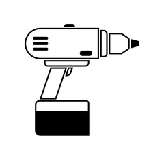 Drill vector hand tool flat.Electric screwdriver bit icon.