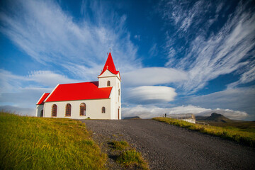 Ingjaldshólskirkja Church in the Snaefellsness Peninsula in Iceland