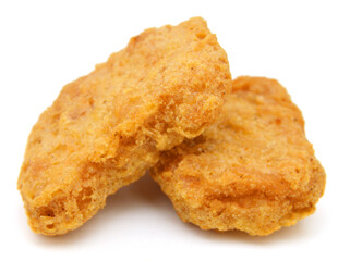 Chicken nuggets isolated on white background