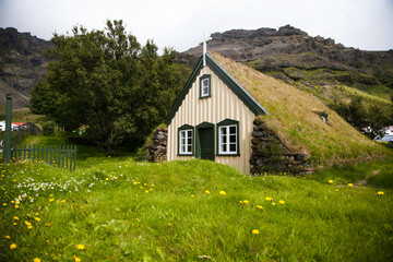 Fototapeta na wymiar Hofskirkja Church on the South Coast of Iceland