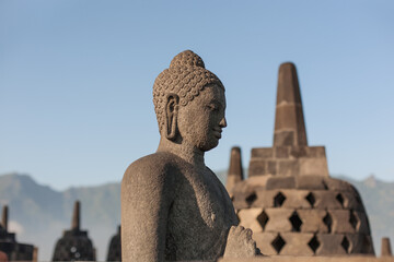 23 May 2008, Magelang, Java, Indonesia: Stupas and Statues on Borobudur Temple, Indonesia