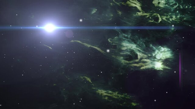 fractal ambience and light with nebula clouds at depth