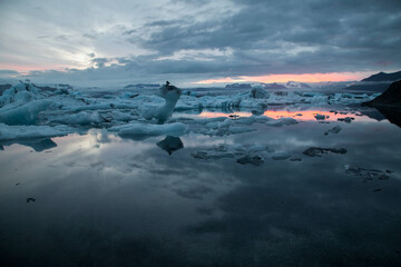 Jökulsárlón Glacier Lagoon on the South Coast of Iceland