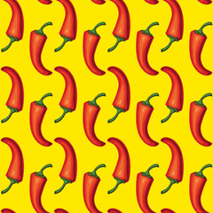 Red Hot Chili Seamless Pattern 04