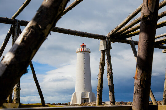 Old Akranes Lighthouse just north of Reykjavik, Iceland