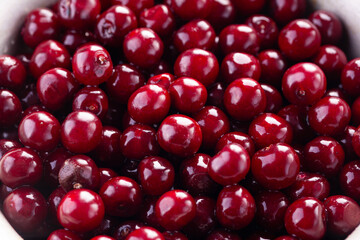 ripe cherry in close-up. Horizontal