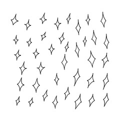 Hand-drawn black and white star pattern.