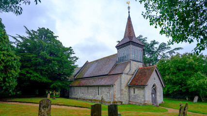 Fototapeta na wymiar The Church of the Holy Rood in Empshott near Selbourne, Hampshire, UK