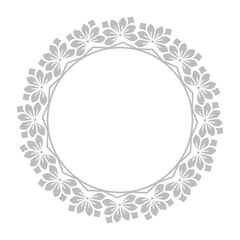 Decorative frame Elegant vector element for design in Eastern style, place for text. Floral gray border. Lace illustration for invitations and greeting cards