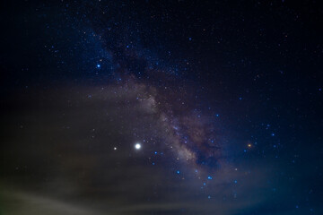 Galaxy milky way at night sky background.