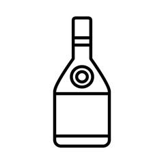 liquor bottle of whisky icon, line style