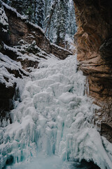 Fototapeta na wymiar Canada - Alberta - BANFF - 2019 - Frozen Waterfall