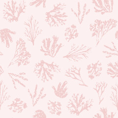 Fototapeta na wymiar Sweet vector repeat pattern with pink hand drawn corals