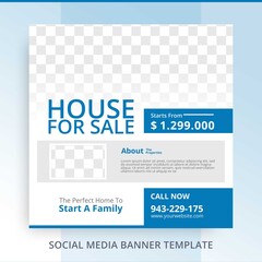 Editable Simple Minimalist Agent Home For Sale Real Estate Banner Promotions