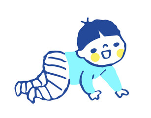 Naklejka premium ハイハイする赤ちゃん
