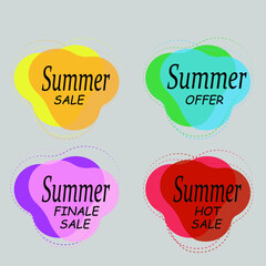  Vector sale banner. Summer sale offer. Four version color banners.