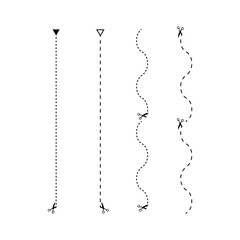 Vector symbol lines cutting. Cutting scissors here. Vector symbol.