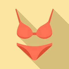 Retro swimsuit icon. Flat illustration of retro swimsuit vector icon for web design