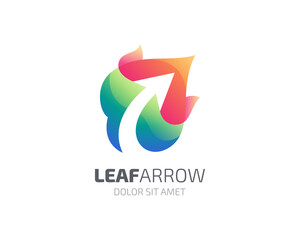 Leaf with arrow logo