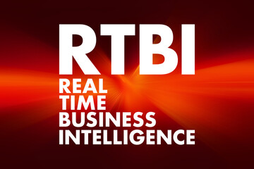 RTBI - Real Time Business Intelligence acronym, business concept background