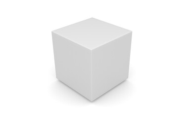 3D white box on white background
