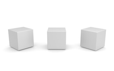 3D white box on white background