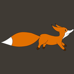 Cartoon vector fox illustration. Background for paper, interior and textile