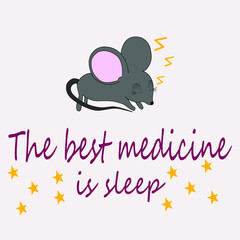 Vector illustrated  the mouse needs sleep. Enjoyable background for  the field of textiles and design