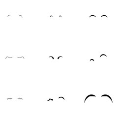 Lines set of ibrow. Vector illustration. Each object is isolated