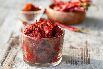 Turkish red pepper paste (biber salcasi)