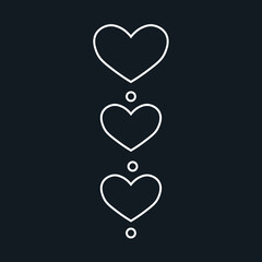 hearts icon outline vector illustration. decoration from hearts