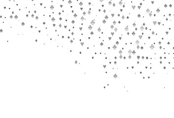 Obraz premium Light Silver, Gray vector background with cards signs.