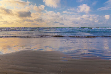 Storm on the Caspian Sea coast near Baku