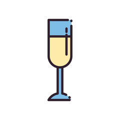 champagne cup line and fill style icon vector design
