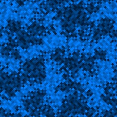 Sapphire blue halftones pixel clouds seamless pattern vector background texture