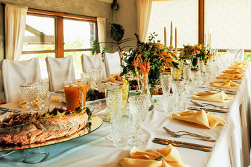 Table set for a wedding reception
