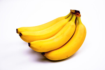 bunch of bananas on a white background