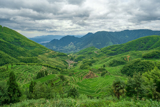 Summer terrace in Yunhe County Lishui city Zhejiang province China.